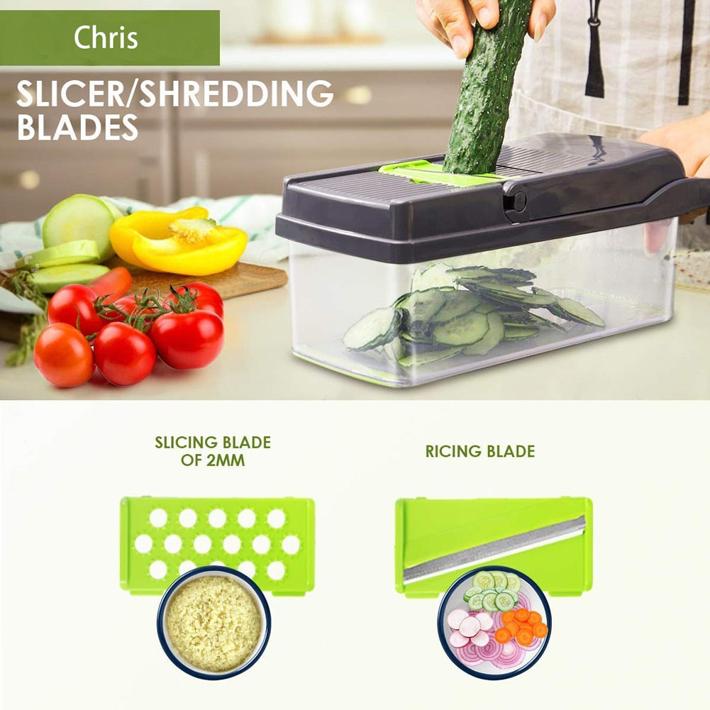 Multifunctional Vegetable Slicer With Basket