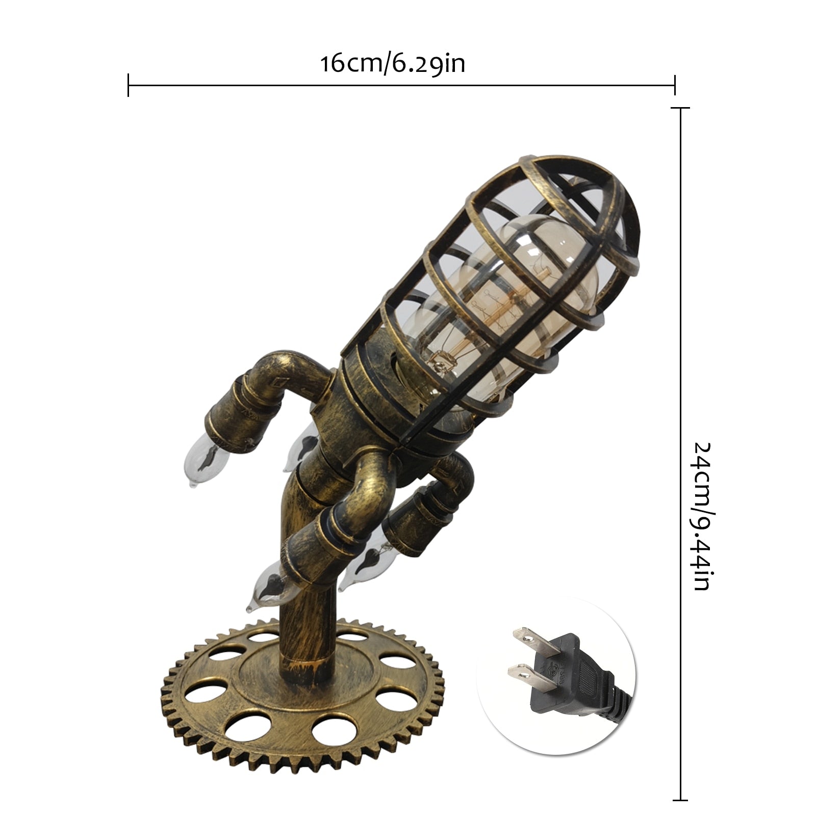 Steampunk Rocket Lamp