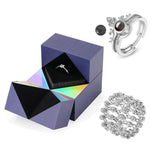 Personalized Valentine's Day 100 Language "I Love You" Ring And Bracelet  with Jewelry Box
