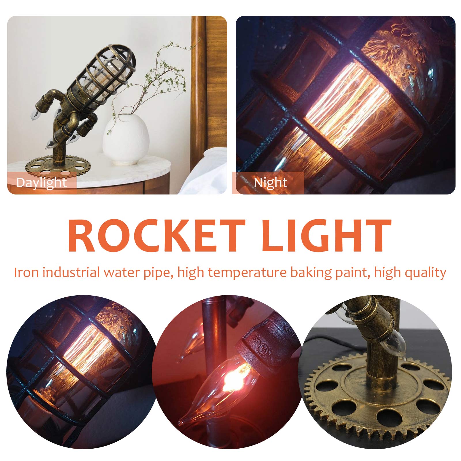 Steampunk Rocket Lamp