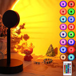 Sunset Lamp Led Projector Remote Control Rainbow Atmosphere Night Light Photographic Home Background Wall Decoration Lamp