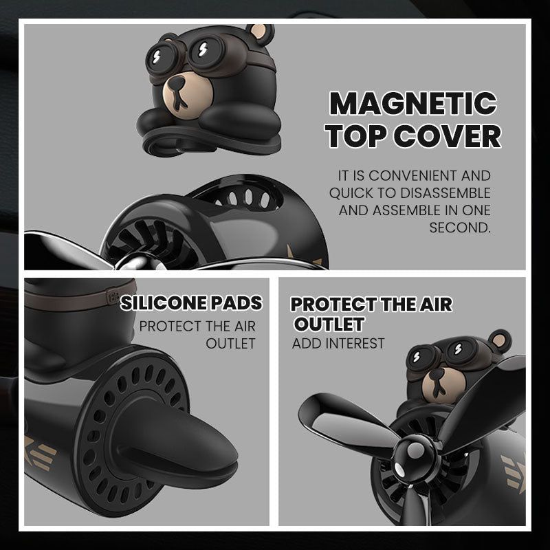 Black Bear Airplane Car  Perfume Freshener