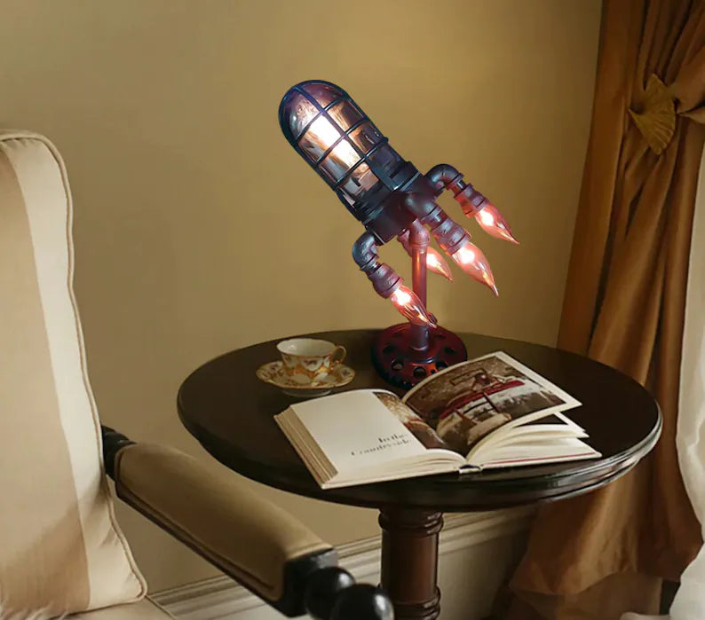 Steampunk Rocket Lamp
