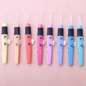 8pcs LED Crochet Hooks Set Light Up Knitting Needles