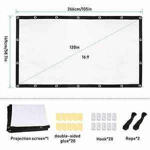 HD Outdoor Home Projection Screen 120" 16:9