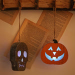 Halloween Wooden Pumpkin and Skull Lanterns