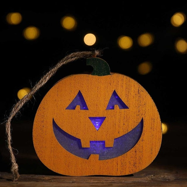 Halloween Wooden Pumpkin and Skull Lanterns