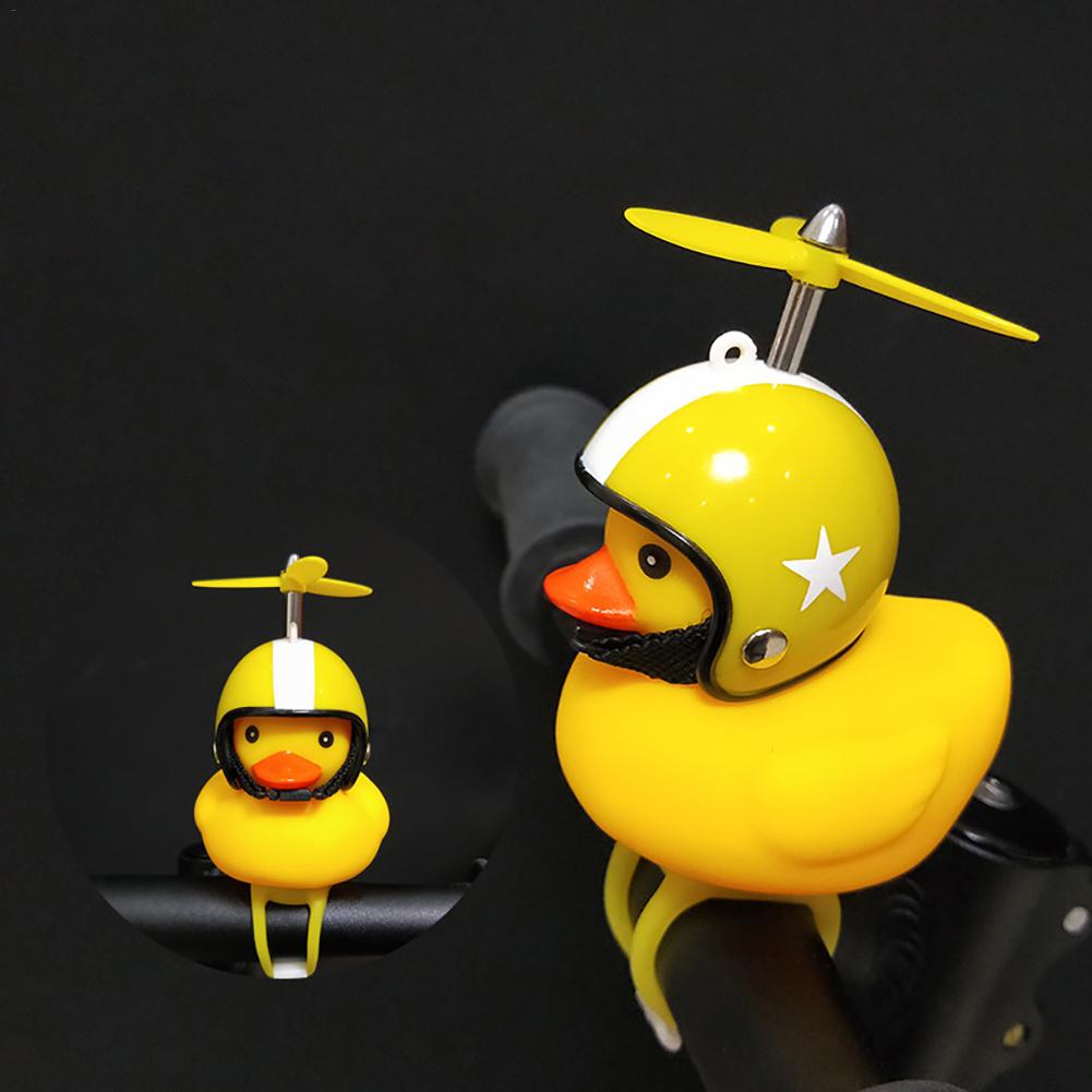 Wind Breaking Duck Tiktok Little Yellow Duck Helmet Electric Motorcycle  Bicycle Bell Turbo Duck With Helmet Horn Light