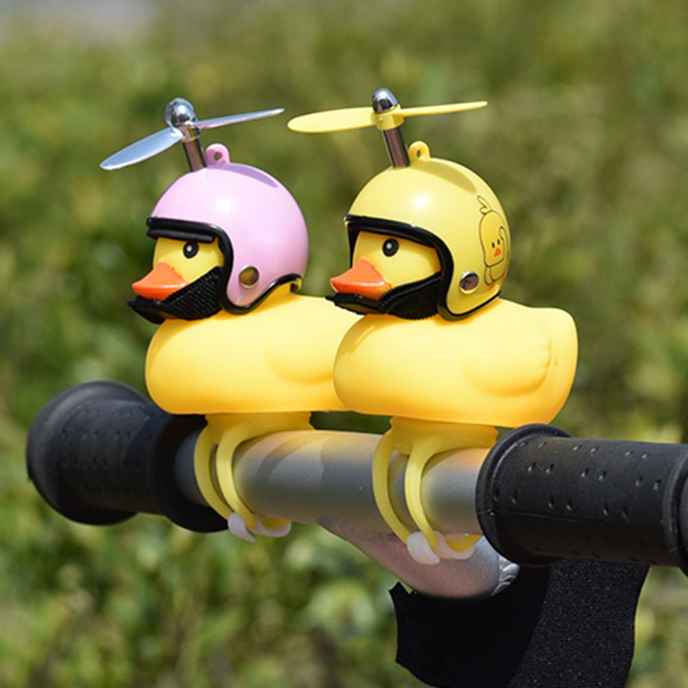 Cute Little Yellow Duck Night Warning Light Bicycle Bike Horn