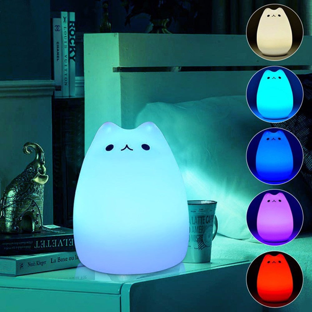 7 Colors Cat Night Light