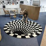 3D Vortex Swirl Optical Illusion Non-Slip Rug Floor Carpet