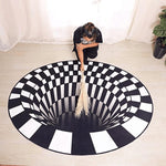 3D Vortex Swirl Optical Illusion Non-Slip Rug Floor Carpet