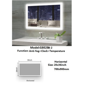 LED Smart Bathroom Anti-Fog Bluetooth Mirror