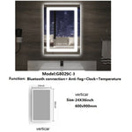 LED Smart Bathroom Anti-Fog Bluetooth Mirror