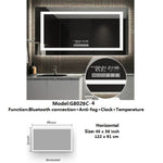 LED Smart Bathroom Anti-Fog Bluetooth Mirror