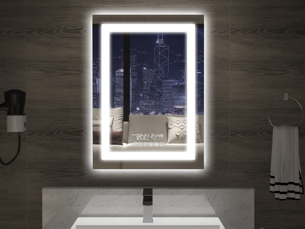 LED Smart Bathroom Anti-Fog Bluetooth Mirror