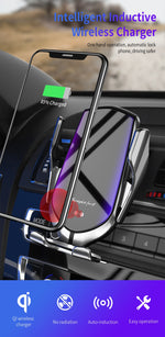 Automatic Clamping QI Wireless Car Charger Holder For iPhone 8 X XR XS 11 Samsung S20 S10 S9