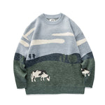Happy Cute Cows Unisex Long Sleeves Pullover Sweater