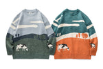 Happy Cute Cows Unisex Long Sleeves Pullover Sweater