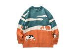 Happy Cute Cows Unisex Long Sleeves Pullover Sweater