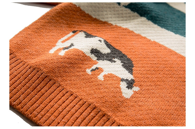 Happy Cute Cows Unisex Long Sleeves Pullover Sweater