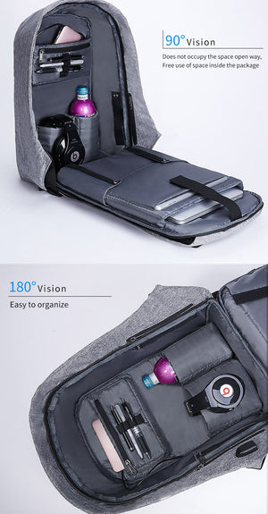 Waterproof Anti Theft Backpack 15.6" USB Charge