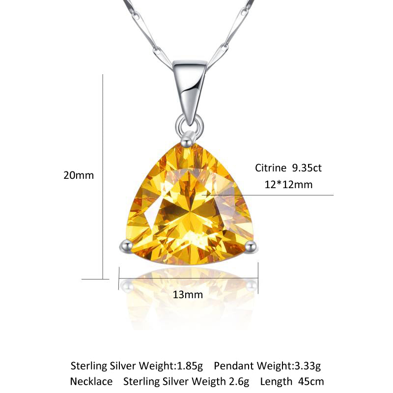 November Yellow Citrine Birthstone Necklace