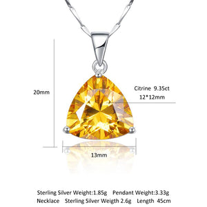 November Yellow Citrine Birthstone Necklace