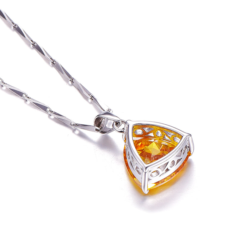 November Yellow Citrine Birthstone Necklace