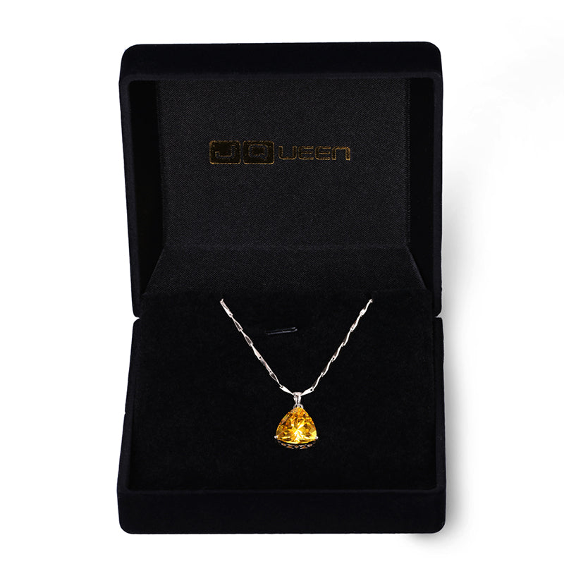 November Yellow Citrine Birthstone Necklace