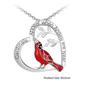 Alloy Engraved Cardinal Parrot Bird Necklace