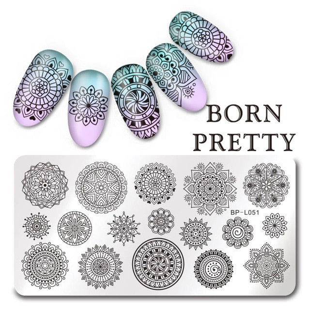 BORN PRETTY 12*6cm Rectangle Nail Stamping Plates