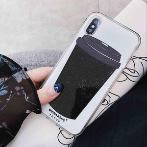 Magic Liquid Quicksand Coffee Cup Case for iPhone/Samsung