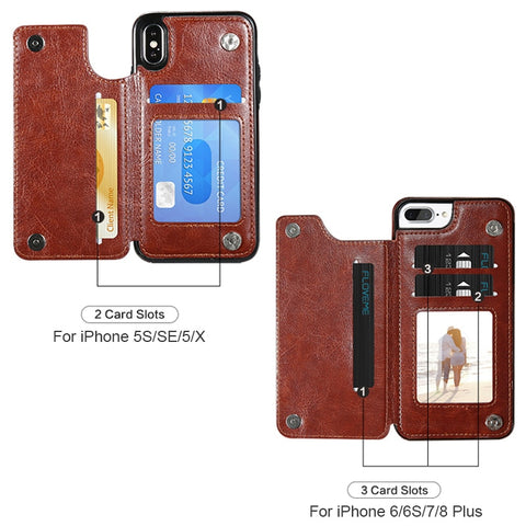 KISSCASE Retro PU Leather Case For iPhone