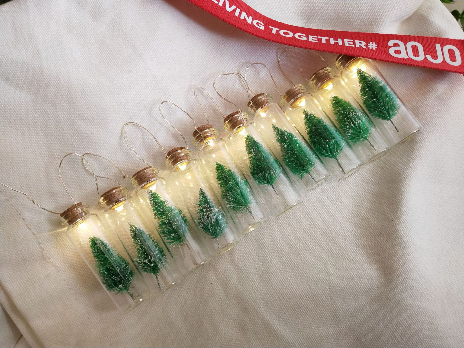 Christmas Tree Mason Bottle Decoration