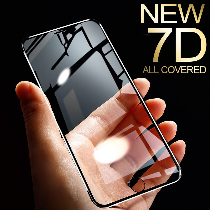 7D Aluminum Tempered Glass For iPhone 6 6S 7  X 8 5 SE 5S