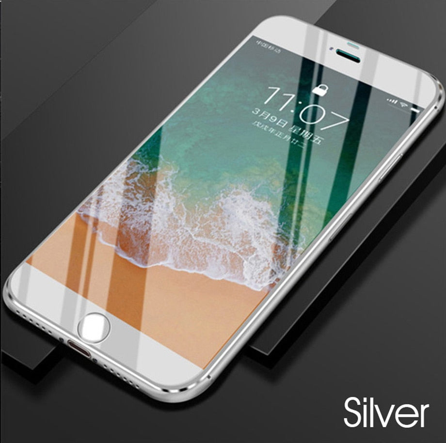 7D Aluminum Tempered Glass For iPhone 6 6S 7  X 8 5 SE 5S