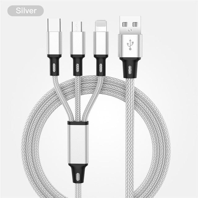 3 in 1 Micro USB/Type C/Lighting Charging Cable