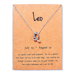 12 Zodiac Sign Necklace with Gold Card