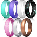 7 Pack Silicone Wedding Band Ring for Women