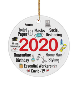 2020 Christmas Quarantine Memories Covid Ceramic Ornament