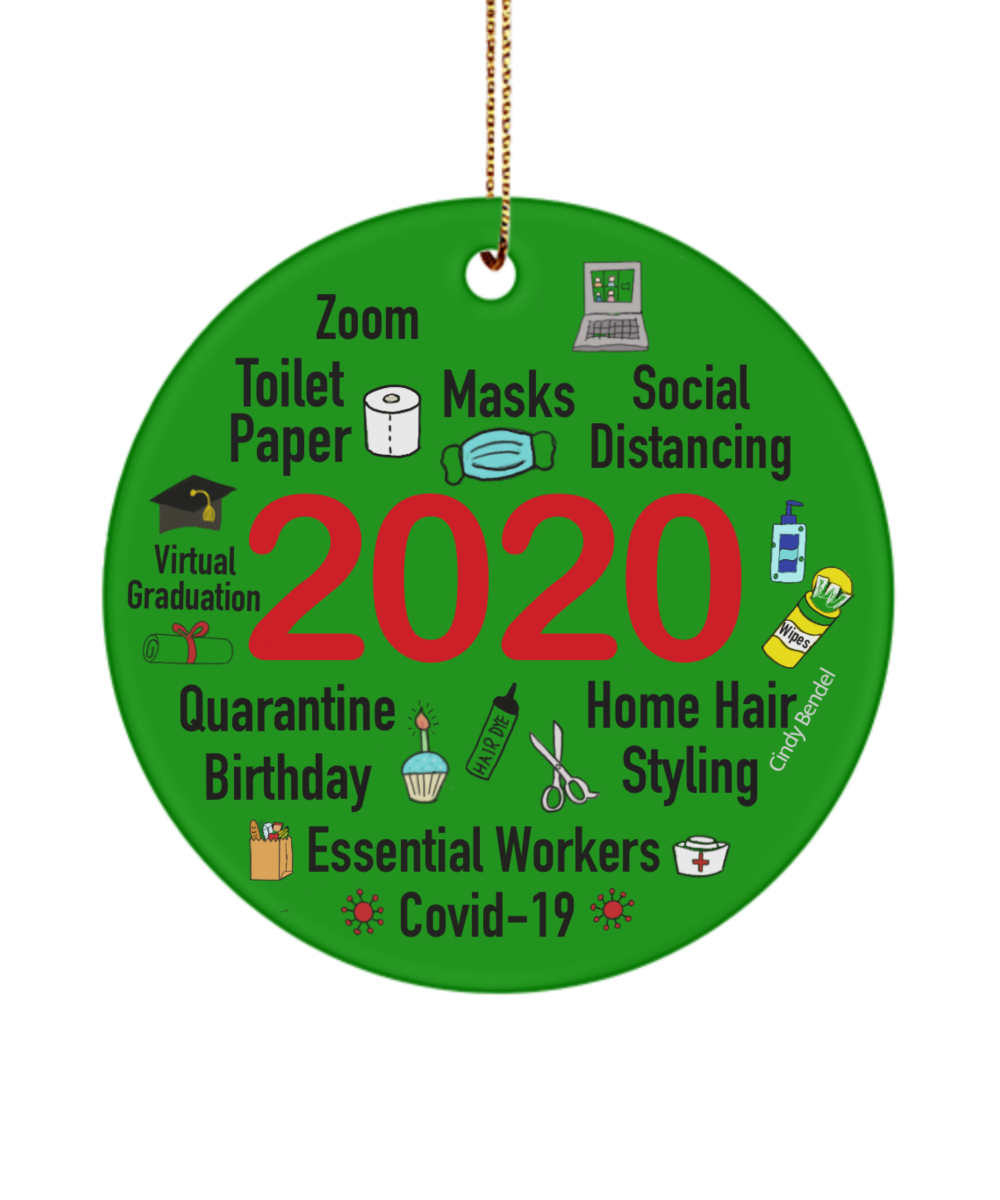 2020 Christmas Quarantine Memories Covid Ceramic Ornament