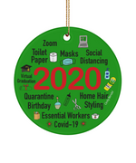 2020 Christmas Quarantine Memories Covid Ceramic Ornament